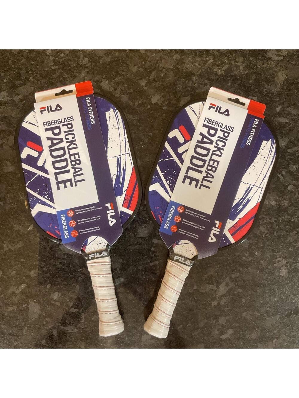 FILA Fiberglass Pickleball Paddle with Comfort Grip Set of 2